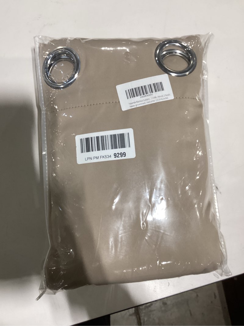Condition photo showing Good Condition for yakamok blackout curtains room darkening thermal insulated window panels,solid grommet top drapes for bedroom/living room(62wx96l, natural, 2 panels) 62"w x 96"l (pack of 2) natural