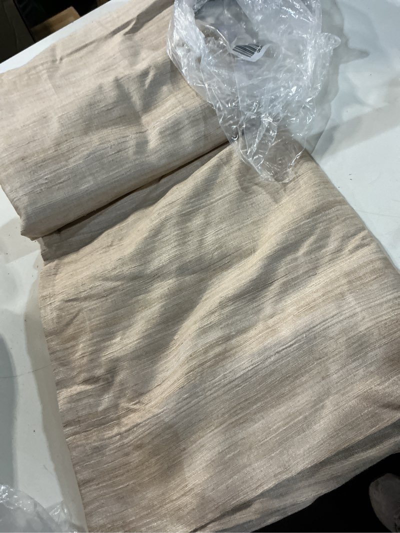 Condition photo showing As Is for cotton slub curtain - single panel, 48x108