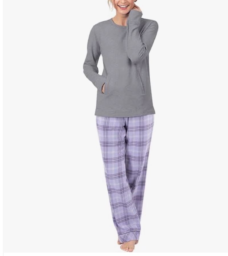 Addison Meadow Flannel Pajamas Women - Pajama Set for Women, Lavender, M, 8-10