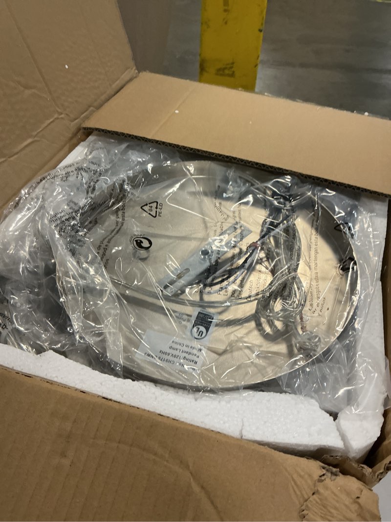 Condition photo showing Good Condition for Brushed Nickel Dining Room Chandelier Light Fixture, 3-Light Pendant Lighting with Frosted Glass, Modern Kitchen Island Cluster Hanging Pendant Lights for Sink, CH9176BNW3 Nickel, Milk White Glass 3-Light, 1 PACK