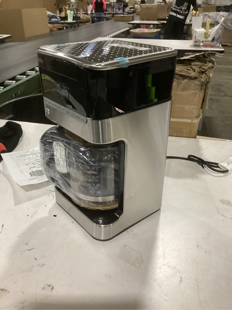 Condition photo showing As Is for Braun BrewSense 12 Cup Drip Coffee Maker - Pause & Pour Mid Brew, Coffee Machine with 24-Hour Timer & Clock, Bold & Regular Strength, 1-4 Cup Functions, Self Clean, Auto Shutoff, Stainless Steel Silver
