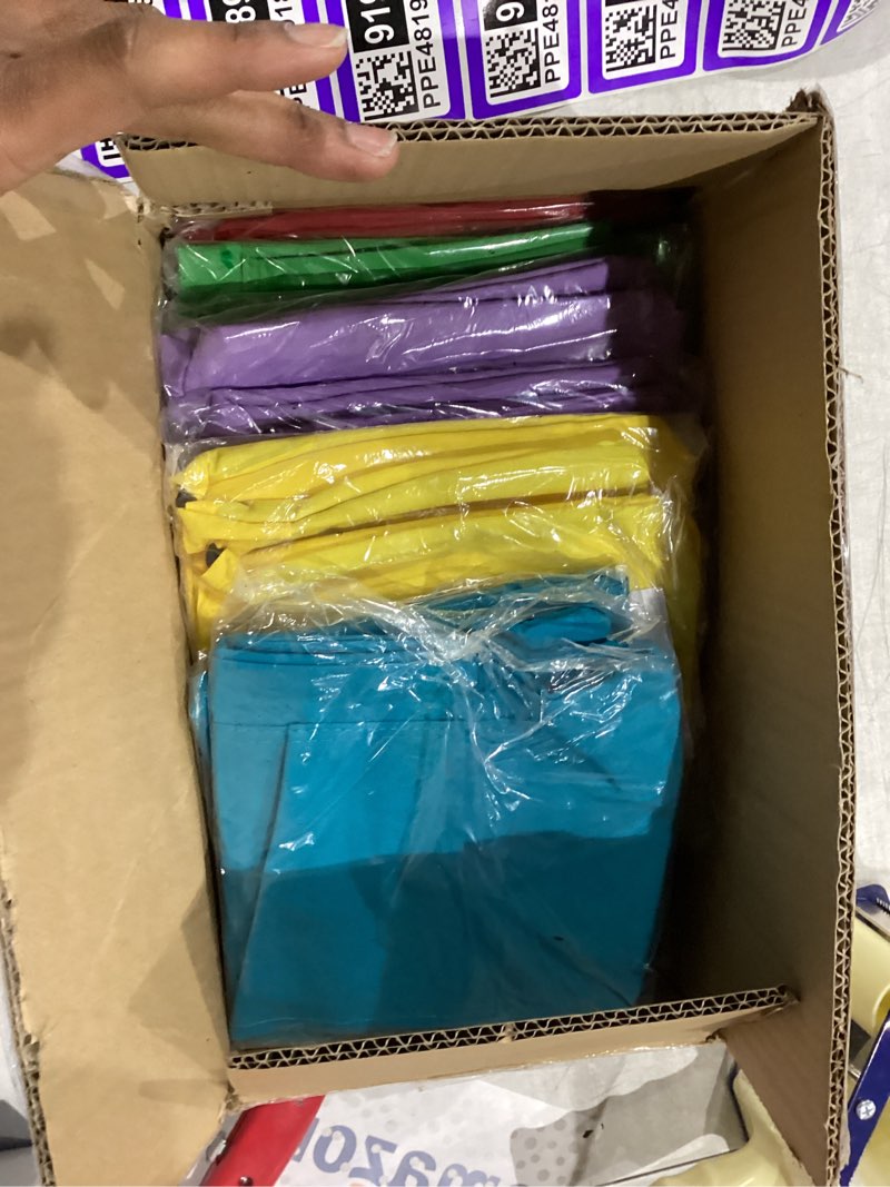 Condition photo showing New/Like New for 12 Pack Chair Pockets for Classrooms, 13 x 14 inch Seat Sacks for Classroom Chairs k-2 with Name Slot, Small Chair Pockets for Kindergarten, School, Home Seating Storage (Multicolor) Multicolor Small