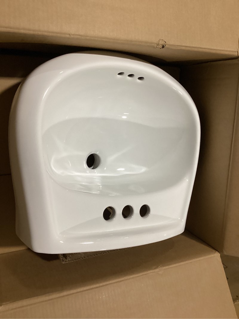 Condition photo showing Good Condition for glacier bay f-500-4w petite aragon 8-3/8 in. pedestal sink in white