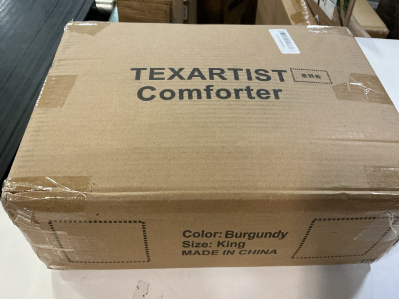 Condition photo showing New/Like New for texartist premium 2100 series king comforter all season breathable burgundy comforter soft 4d spiral fiber quilted down alternative duvet insert with corner tabs luxury hotel style (90"x102") king comforter burgundy comforter