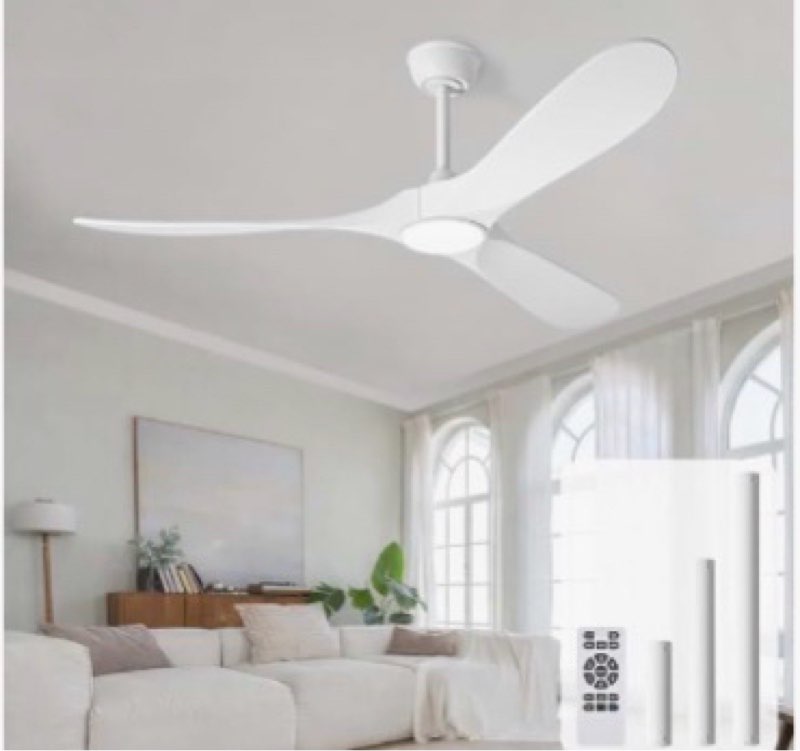 heimo 60 inch white ceiling fan with light and remote, wood outdoor ceiling fans with lights dimmabl