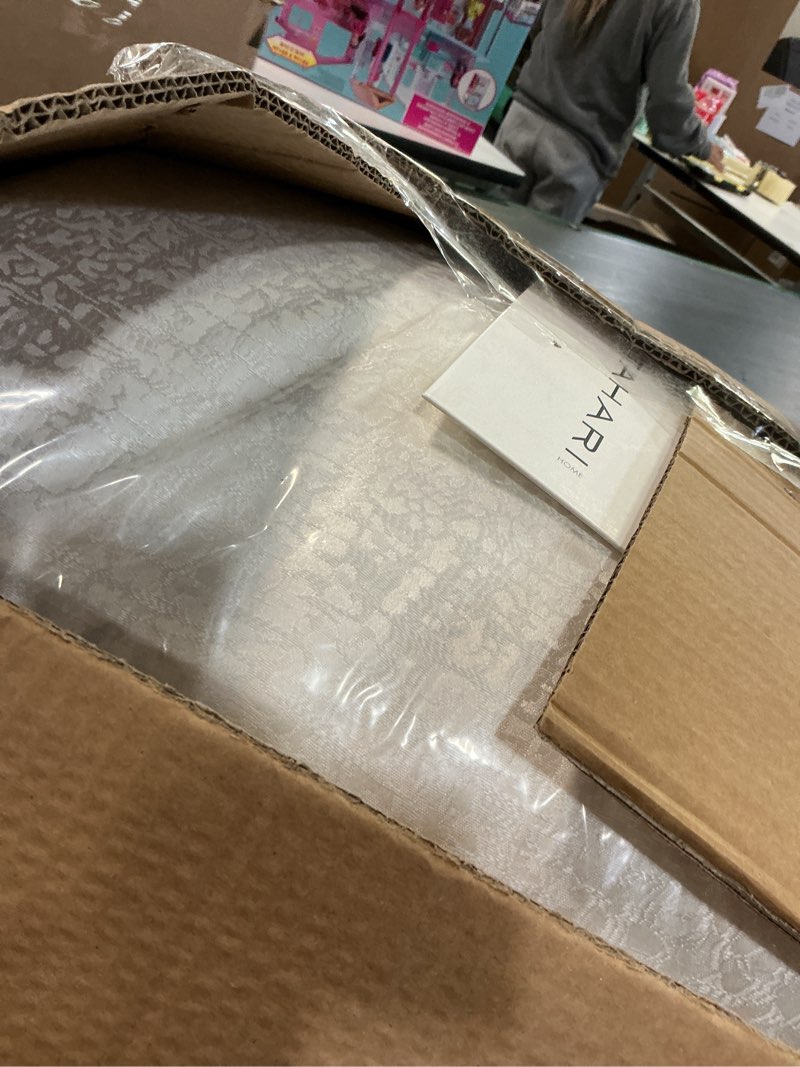 Condition photo showing Good Condition for Tahari Home - Comforter Set, Jacquard 5-Piece Bedding with Matching Shams & Decorative Pillows, Ideal for All Seasons (Sterling Bright White, King) King Sterling Bright White