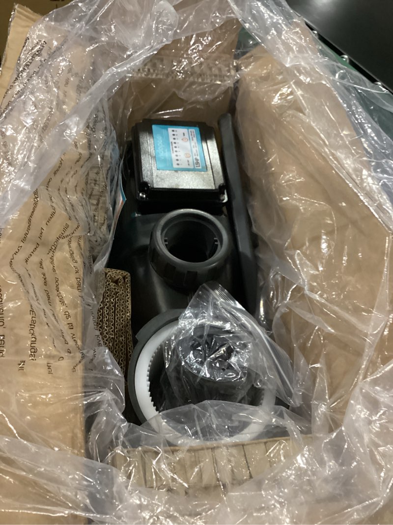 Condition photo showing Good Condition for 1.5hp in/above ground pool pump with timer, 7350gp high flow 115v powerful self primming swimming pool pumps with filter dark black