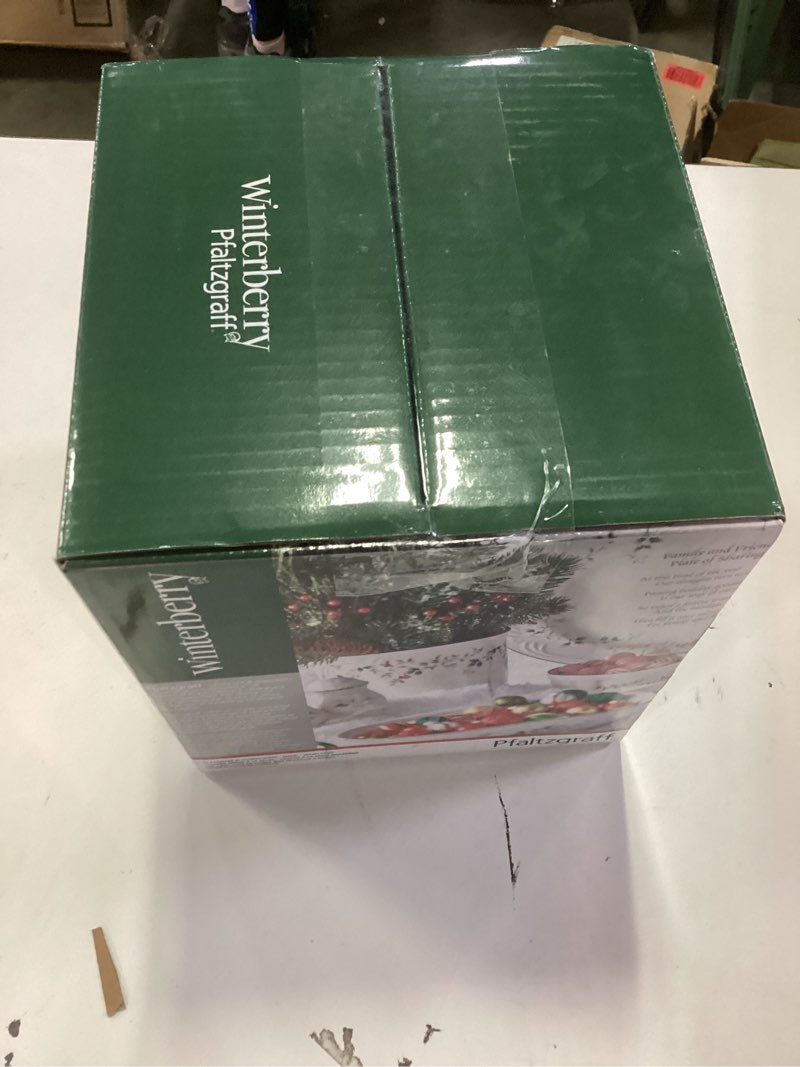 Condition photo showing New/Like New for Pfaltzgraff Winterberry Santa Cookie Jar, 10 Inch