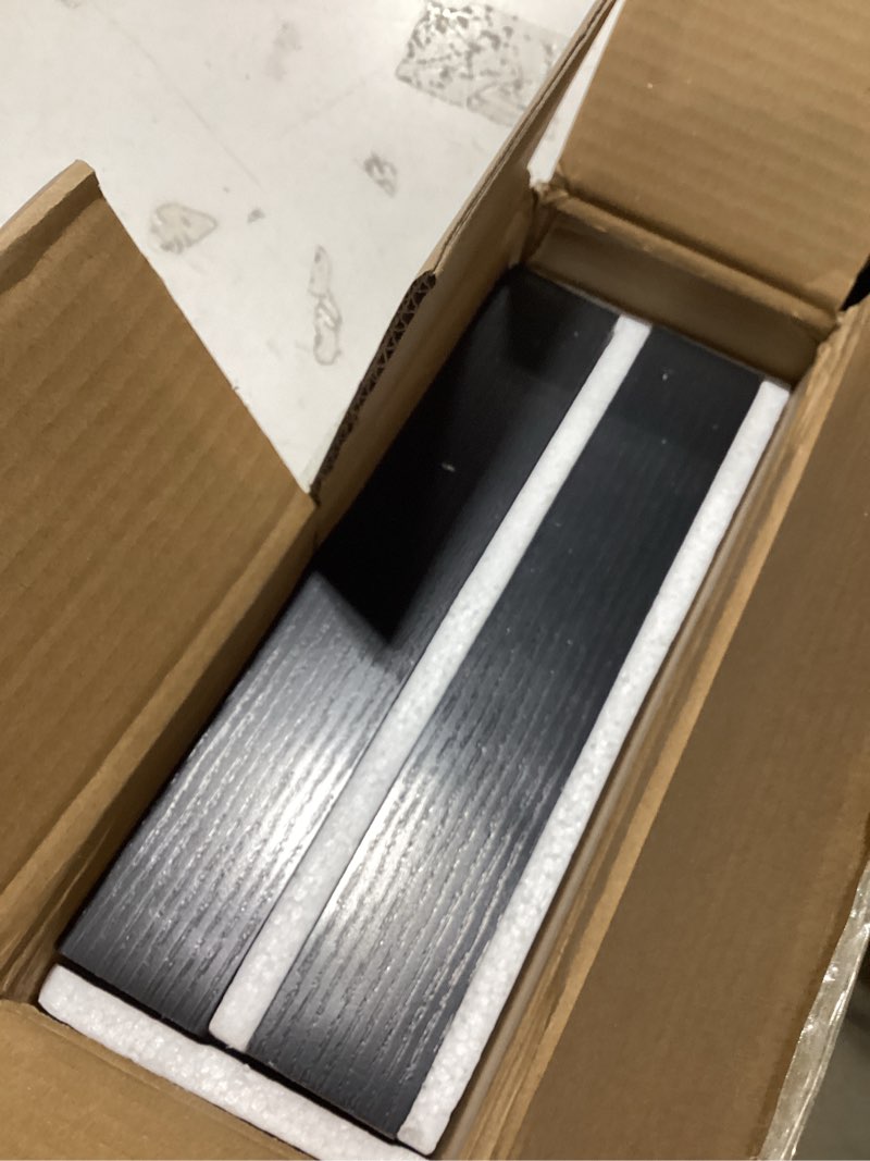 Condition photo showing Good Condition for fun memories black floating shelves 36 inch long, 9.3 inch deep floating shelf 2 pack for wall bathroom, living room, kitchen, large long wall shelves with heavy-duty bracket for books decor black 36 inch, 2 pack