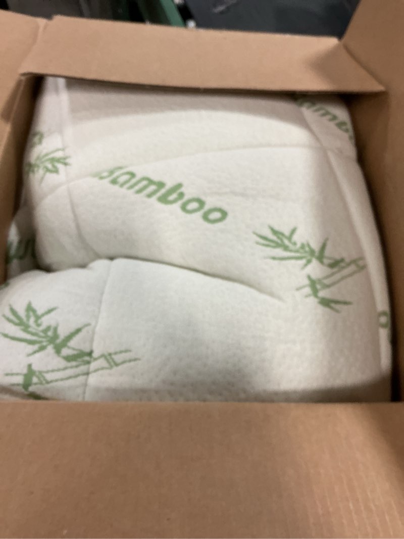 Condition photo showing As Is for Ultra Soft Queen Size Mattress Topper - Viscose Made from Bamboo Pillow Top Mattress Pad for Back Pain Relief - Naturally Cooling for Hot Sleepers, Green