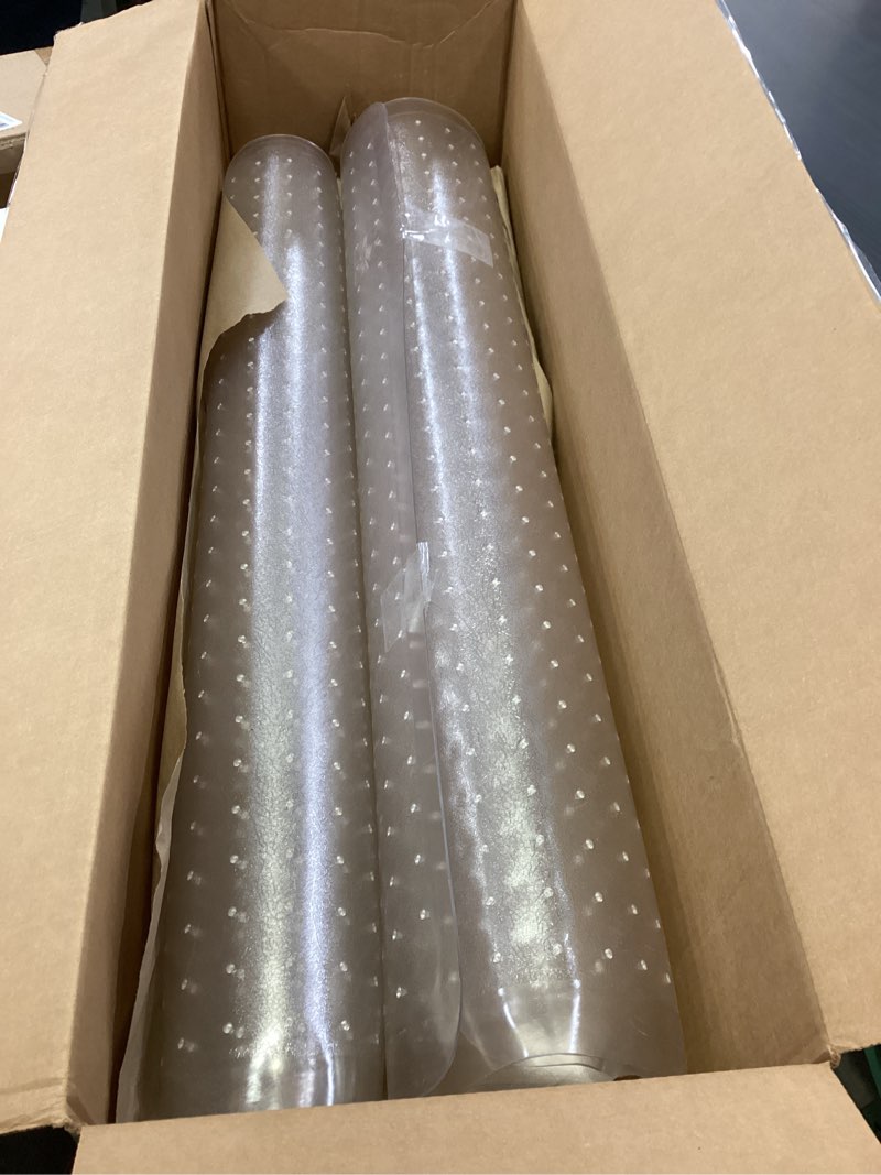 Condition photo showing As Is for Chair Mat for Carpet, Office Chair Mat for Carpeted Floors, Heavy Duty Vinyl Floor Mat with Grips, Floor Protector Computer Desk Mat for Home Office