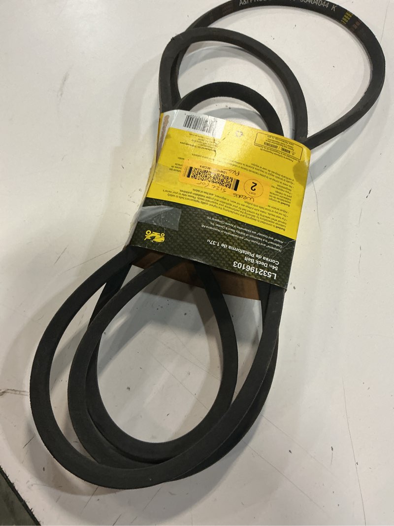 Condition photo showing As Is for sunbelt l-532196103 54-in deck belt for riding mower/tractors (5/8-in w x 147.75-in l)