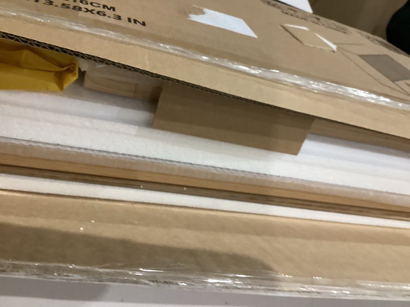 Condition photo showing As Is for Bathroom Wall Storage Cabinet with Fluted Doors, Medicine Cabinet with Adjustable Shelf, Over The Toilet Storage Cabinet for Laundry Room & Kitchen & Living Room, Natural Oak