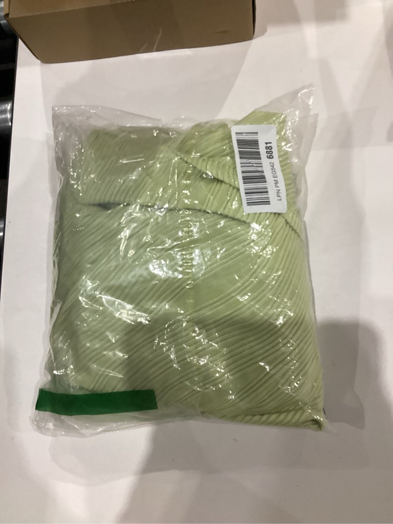 Condition photo showing item condition for Fisoew Womens Halter Neck Party Dress Sleeveless Slit Textured Backless Sim Fit Ruched Sexy Midi Cocktail Dresses Large Green