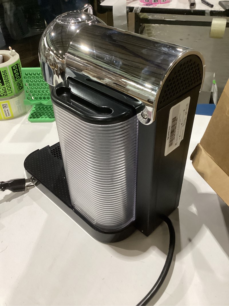 Condition photo showing As Is for nespresso vertuo coffee and espresso maker by breville, chrome machine chrome