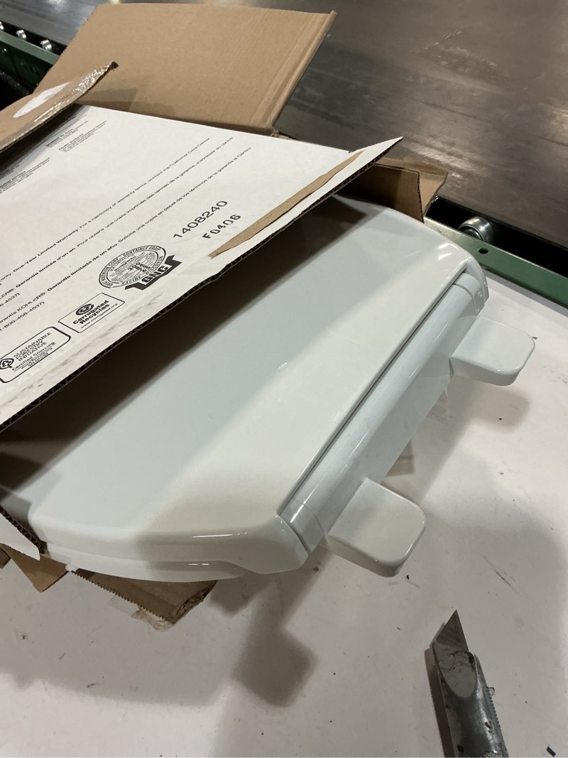 Condition photo showing Good Condition for kohler 20110-0 brevia, slow close toilet seat, elongated toilet seat, grip-tight bumpers quick-attach hardware, white white elongated quiet-close