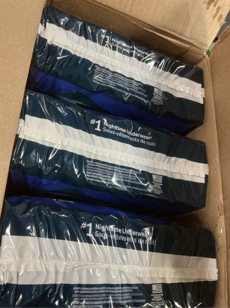 Condition photo showing New/Like New for Goodnites Boys' Nighttime Bedwetting Underwear - L - 75ct