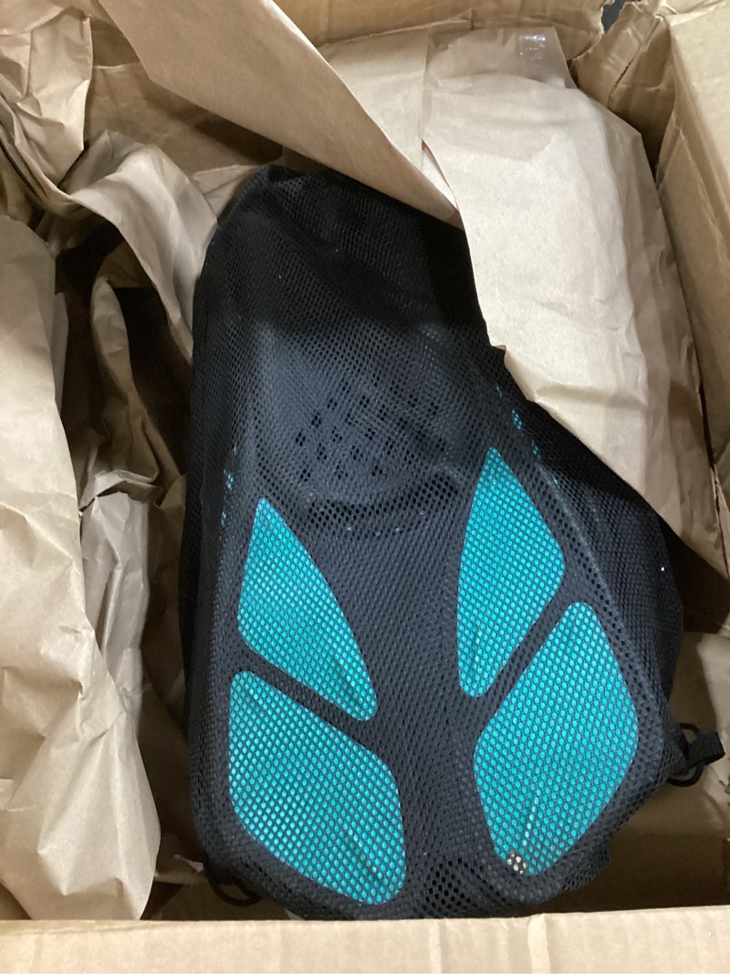 Condition photo showing Good Condition for Viginsul Mask Fins Snorkeling Gear for Adults, Full Face Snorkel Mask & Adjustable Swim Fins Snorkel Set, Panoramic View Snorkel Mask Dry Top Anti-Fog Anti-Leak Black Green L/XL mask+L/XL fins
