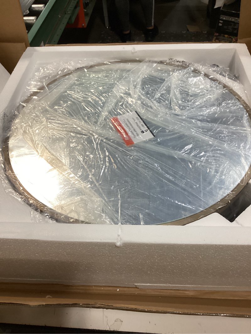 Condition photo showing New/Like New for TETOTE Gold Medicine Cabinet with Mirror Round Medicine Cabinets 20 x 20 for Bathroom Modern Bathroom Organizer with Shelves Adjustable Shelves Wall Mounted 20"L x 20"W Gold