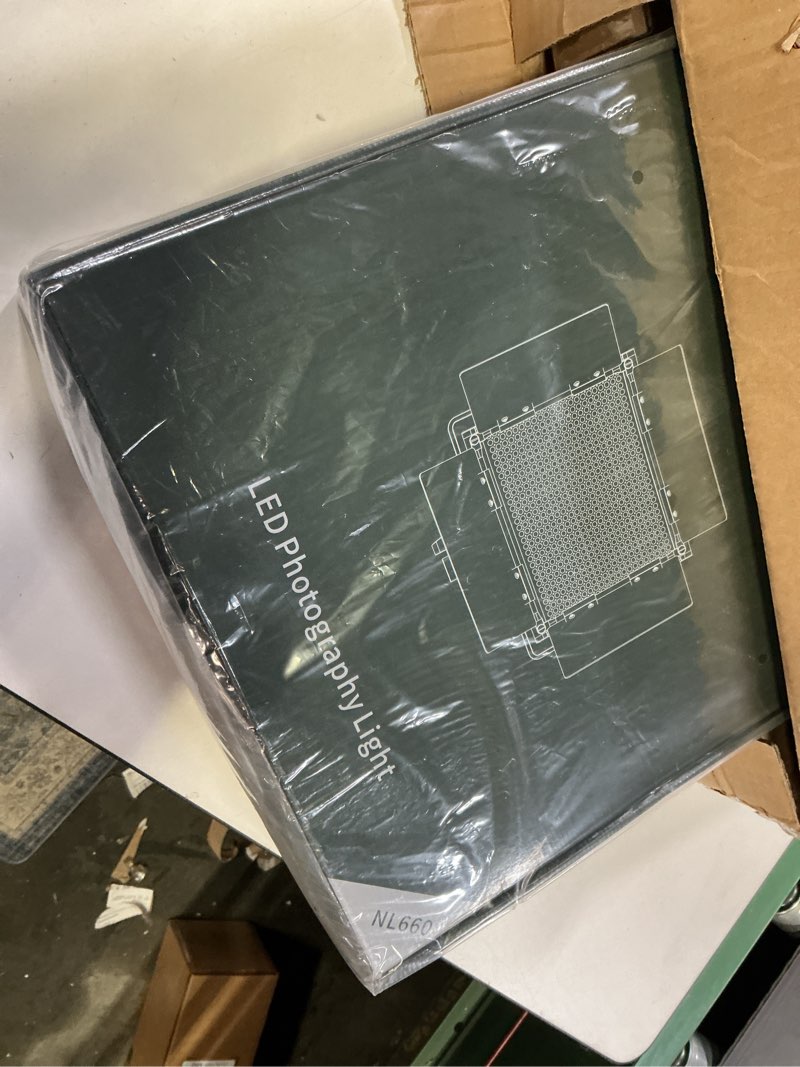 Condition photo showing New/Like New for NEEWER 2 Pack Bi Color 660 LED Video Light Kit with Two 79" Tripod Stand, 3200K-5600K CRI 96+ Dimmable Panel Lighting with U Bracket and Barndoor for Studio Photography Recording Streaming, Black NL660 with Cleaning Cloth