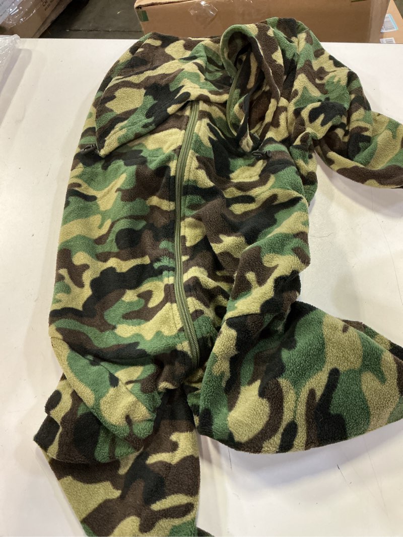 Condition photo showing Good Condition for (size 5xl)dog winter coat for large medium small dogs, warm fleece high collar full body dog jumpsuit comfortable onesie apparel (camouflag, 5x-large) camouflag 5xl(reference weight 65-88 lbs)
