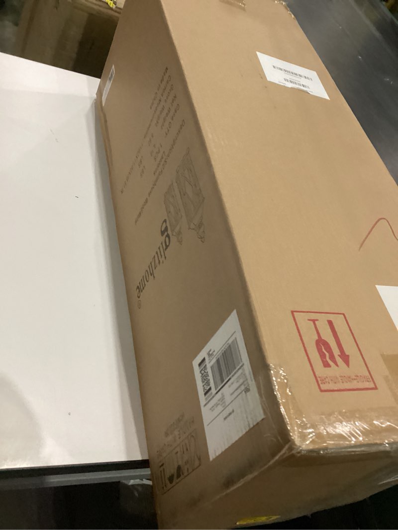 Condition photo showing New/Like New for Glitzhome Large Farmhouse Wooden Metal Lantern Set of 2, 28.74" H/20.47" H Rustic Decorative Floor Candle Lanterns, Distressed Hanging Lanterns for Home Décor White (No Glass) Diamond White