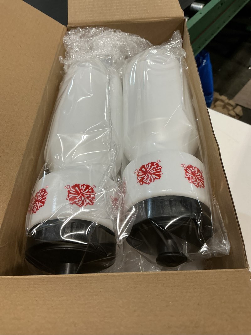 Condition photo showing New/Like New for talltalk 12 pack cheerleading water bottles bulk 24 oz reusable plastic cheer water bottles with pull top cap dishwasher safe cheerleader drinking bottle for game sports dance party(red)