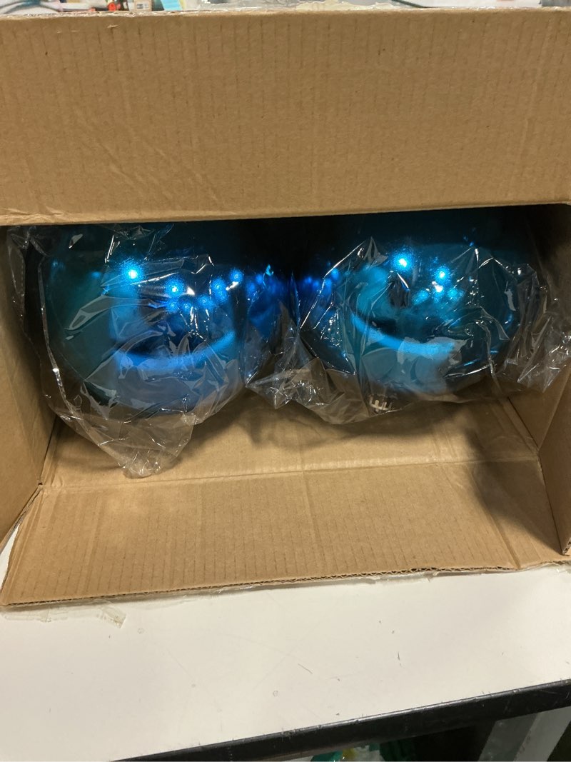 Condition photo showing New/Like New for Zubebe 6 Pcs 8" Extra Large Outdoors Christmas Balls Ornaments Jumbo Oversized Christmas Tree Decorations Giant Hanging Xmas Plastic Balls Ornaments for Lawn Yard Decoration(Ice Blue)