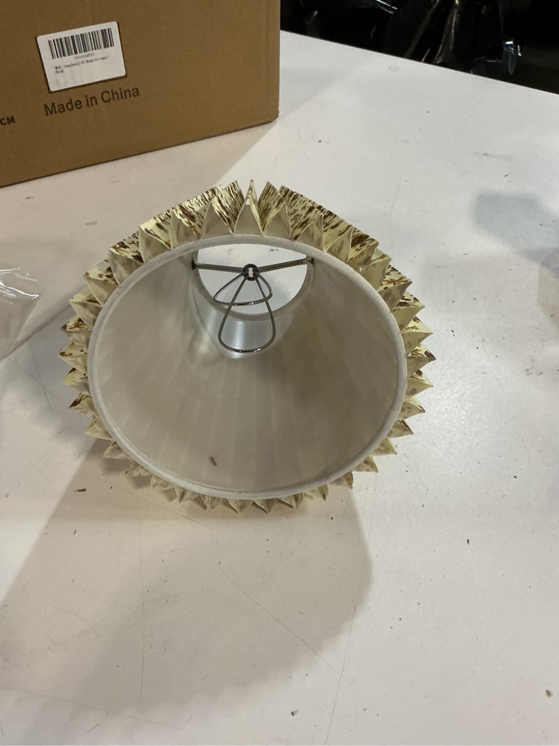Condition photo showing New/Like New for ((set of 6))vintage pleated nordic lamp shade: curry orange marble clip on
