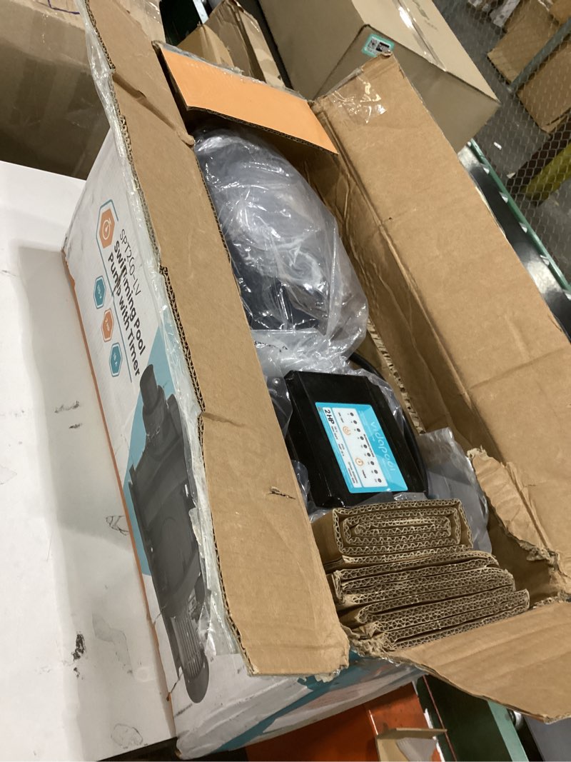 Condition photo showing Good Condition for 2hp in/above ground pool pump with timer 8120gph 115v high flow, powerful self primming swimming pool pumps with filter matta grey