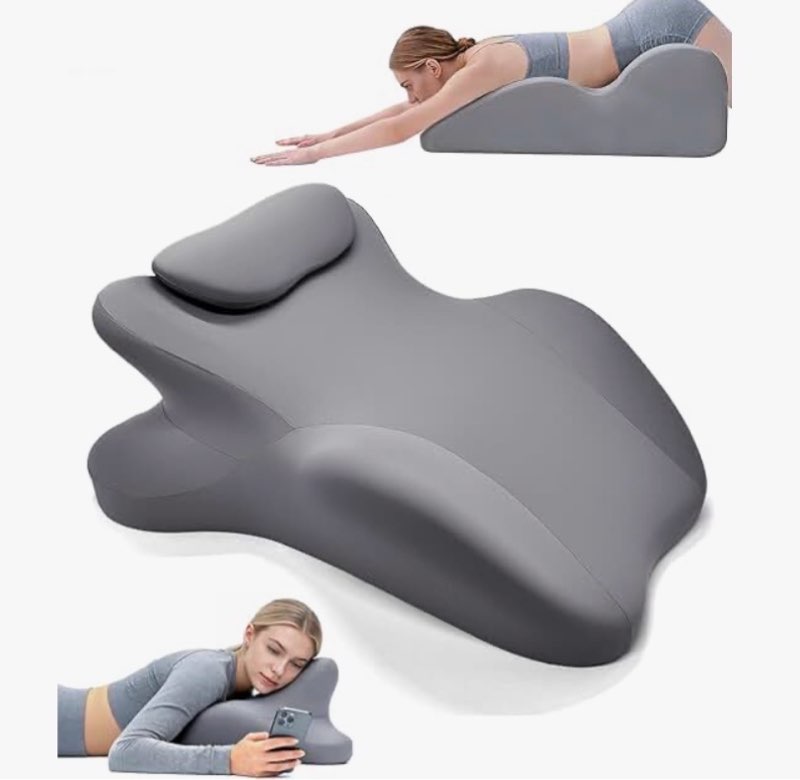 Couples Pillow, Multi-Functional Memory Foam Ergonomic Wedge Pillow for Reading & Back Support, 27° 