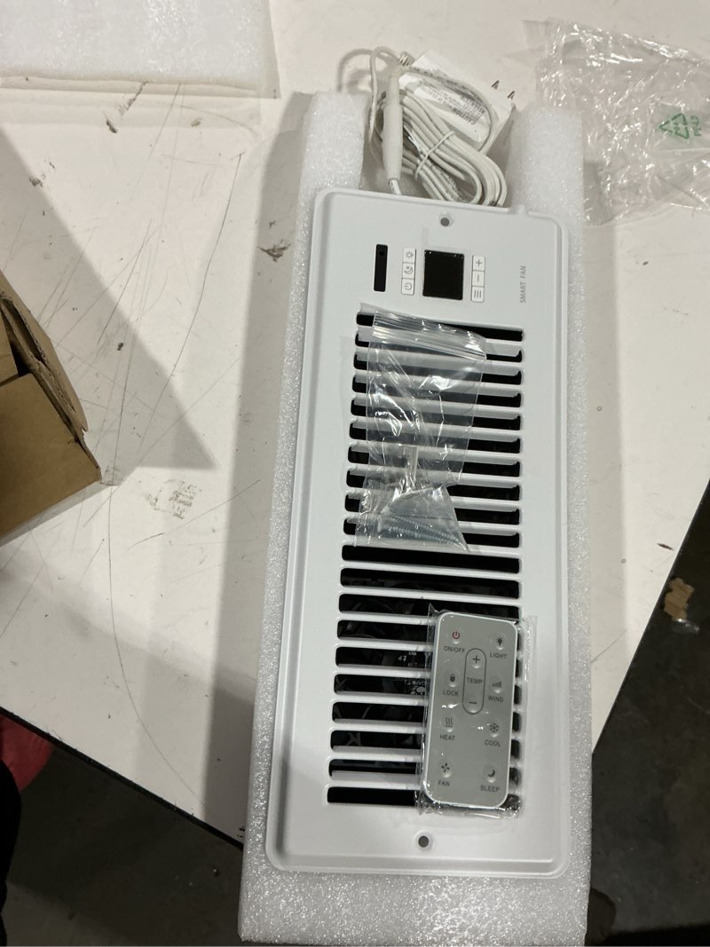 Condition photo showing Good Condition for cozzivita 4 x12 in ultra quiet register booster fan - air vent fan booster with smart thermostat to fast heating and cooling room, white?vent size : 5.71'' x 13.78''? 4 x12 white