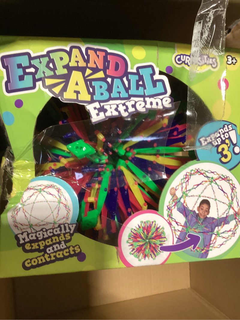 Condition photo showing As Is for ORB Curiosities Hoberman Sphere EXTREME Expand-A-Ball - Rainbow - Triples In Size and Expands To 3 Feet - Huge Expandable Fidget Sphere, Breathing Ball Toy - Breath Exercises, Play For Kids and Adults