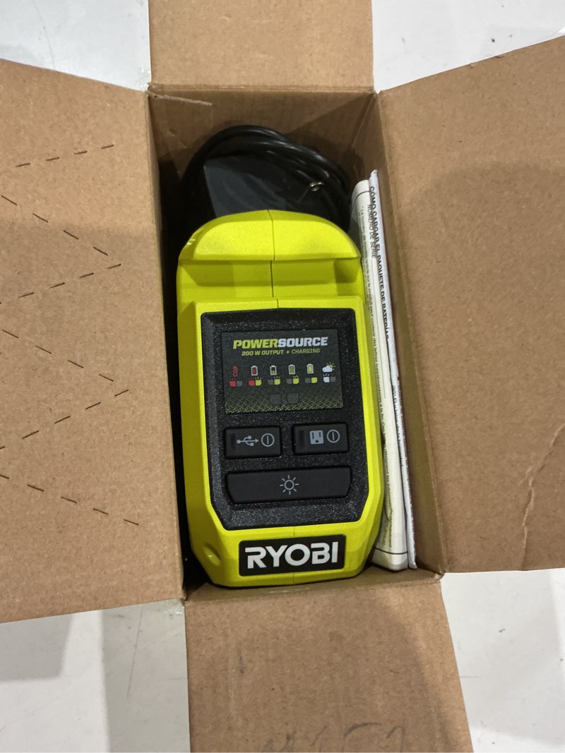 Condition photo showing Good Condition for ryobi one+ 18v  200-watt portable battery inverter power source and charger with 2.0ah battery