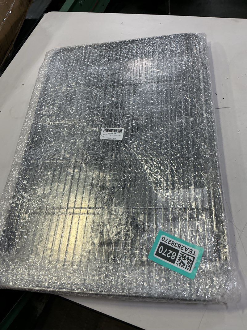 Condition photo showing New/Like New for Large Set Baking Sheet and Cooling Rack Set, Bastwe 24L x 16W x 1H inch Professional Bakeware, Healthy & Nontoxic & Rustproof & Easy Clean 24 inch with Rack