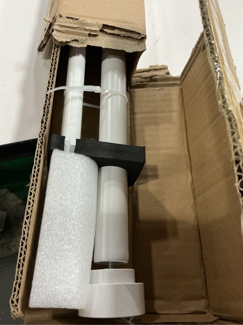Condition photo showing Good Condition for Heavy Duty Double Curtain Rods With Cylindrical Cap Finials 36 to 72" Telescoping 1 Inch Diameter Front and 5/8 Inch Diameter Back Window Drapery Rod, Matte White Matte White 36-72"
