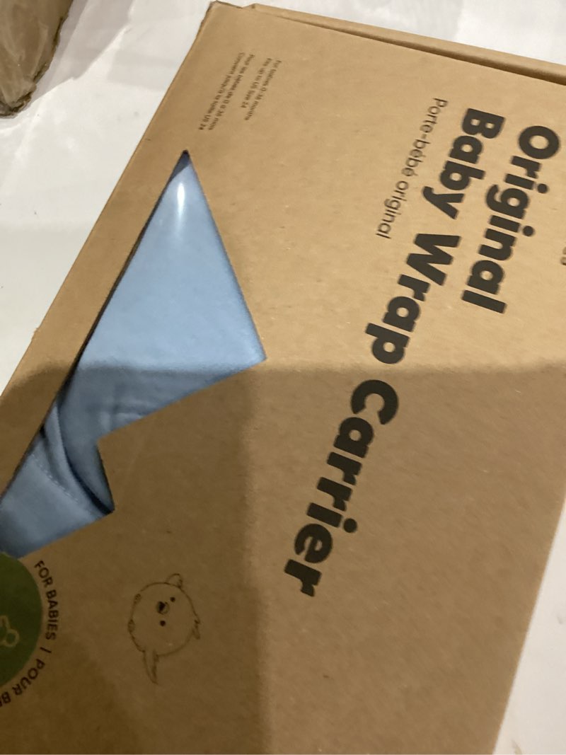 Condition photo showing As Is for KeaBabies Baby Wrap Carrier - All in 1 Original Baby Carrier Newborn to Toddler Sling, Easy to Wear, Hands Free Bonding, Lightweight, Breathable Infant Wraps (Powder Blue) One Size (Pack of 1) Powder Blue