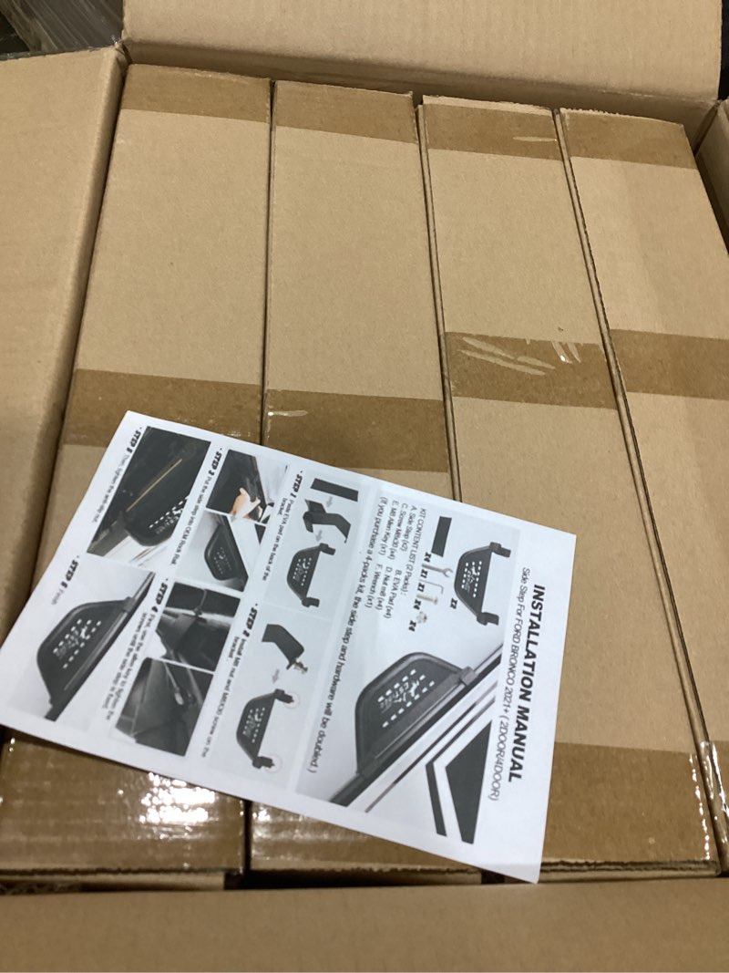 Condition photo showing New/Like New for 4PCS Bronco EZ-Steps,Bronco Running Boards Add-On OEM Rock Rail,Replace for 2021-2025 Ford Bronco Side Steps 4-Door Accessories(Not Fit Raptor or Sport)