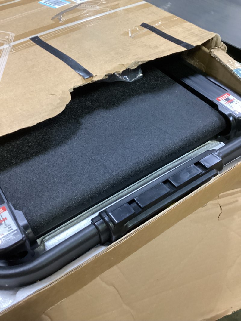 Condition photo showing Good Condition for Smug Smug Walking Pad, Space Saving Design for Home & Office, Quiet Under Desk Walking Pad, 200 Lbs Capacity 3 in 1 Portable Walking Treadmill Bright Black with Handle