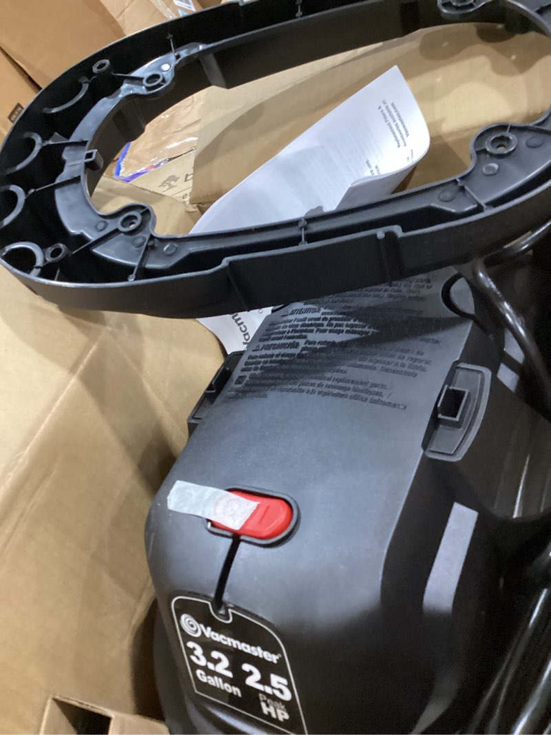 Condition photo showing As Is for vacmaster 3.2-gallon* 2.5 peak hp wet/dry vacuum – vhb305m 1101 red