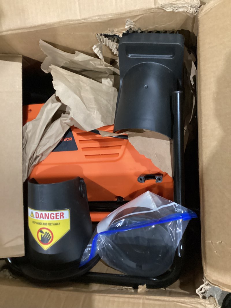 Condition photo showing As Is for VEVOR Electric Snow Blower, 20 inch 15A Corded Snow Thrower with Dual LED Headlights & 180° Rotating Chute, 25FT Throwing Distance, 12" Depth Clearing, Walk-Behind Snowblower for Driveway Sidewalk