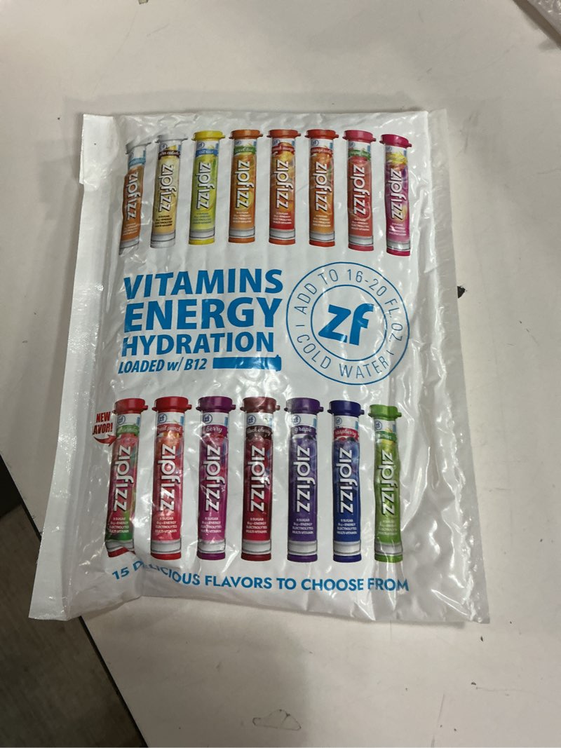Condition photo showing New/Like New for ( Exp/04/2026) Zipfizz Daily Energy Drink Powder, Variety Pack, 15 Pack | 3-in-1 Sustained Energy, Rapid Hydration, and Essential Vitamins | Sugar-Free | Electrolyte Powder | Contains Vitamin B-12 & Antioxidants Variety 0.39 Ounce (Pack of 15)