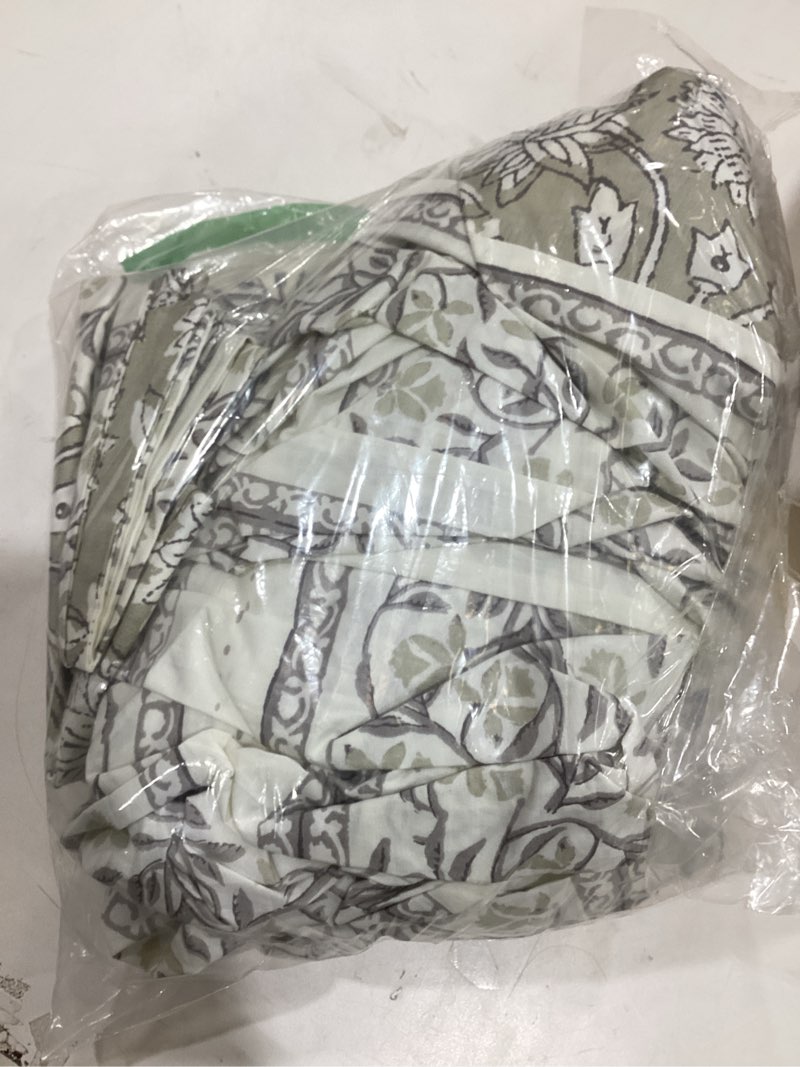 Condition photo showing As Is for Levtex Home Adare Taupe Reversible Queen Duvet Cover Set (90x94in) with 2 Pillowcases (26x20in) - Fl