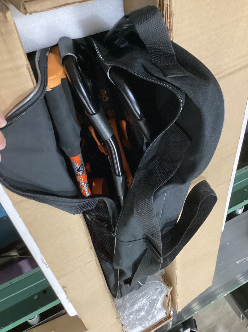 Condition photo showing Good Condition for g2 21/25/30/36 inches light weight snowshoes with toe box, eva padded ratchet binding, heel lift, flexible pivot bar, durable back strap, trekking poles, carrying bag, snow baskets(6 colors available) orange 25"(up to 200lbs)