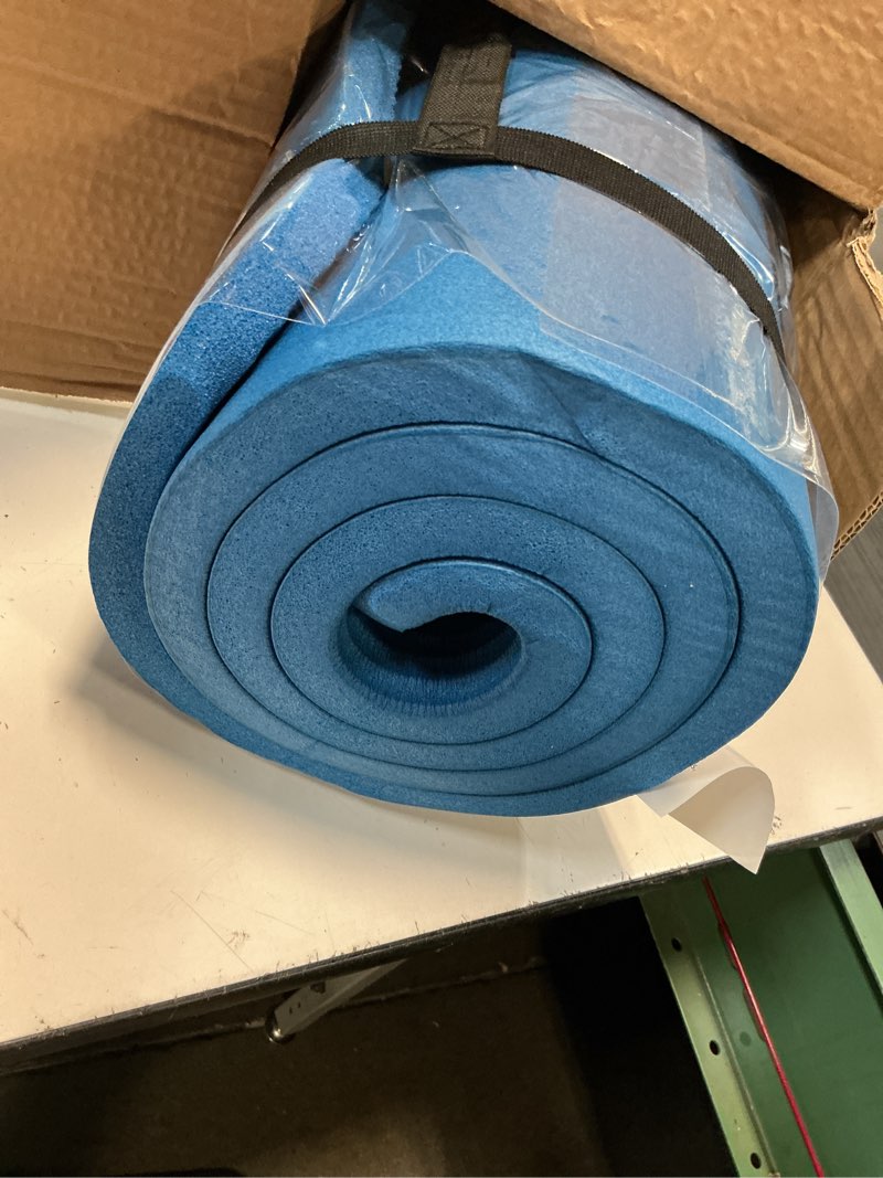 Condition photo showing Good Condition for foam sleeping pad for camping - 1.25-inch-thick waterproof sleep pad with carry straps for cots, tents, or sleepovers by wakeman outdoors (black) blue 1 pack