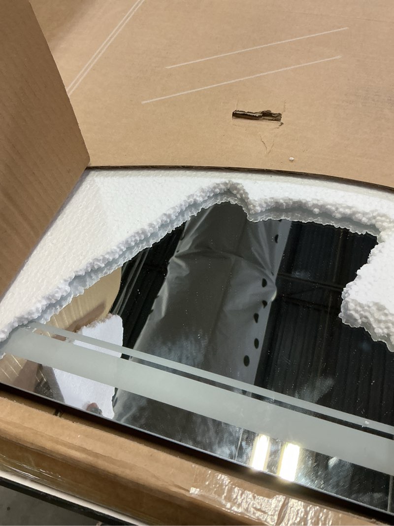 Condition photo showing New/Like New for 24"x30" led bathroom mirror with lights, anti-fog, backlit + front lit, dimmable, led vanity mirror for wall, lighted bathroom mirror, 3 colors, shatter-proof tempered glass white 24"l x 30"w