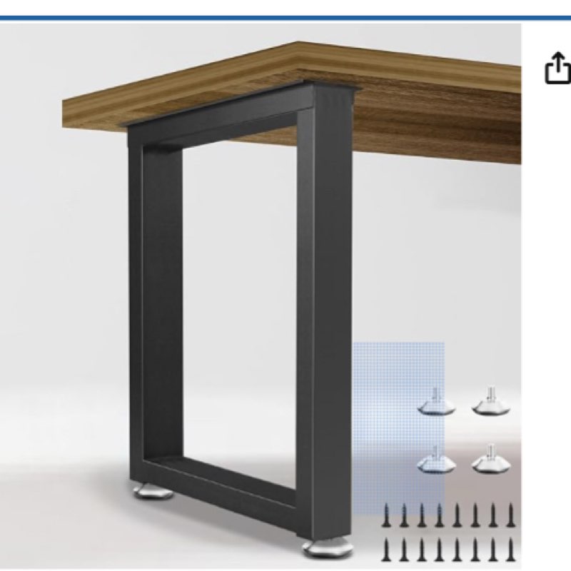 Metal Table Legs Wide Heavy Duty Iron Furniture Legs 16*20