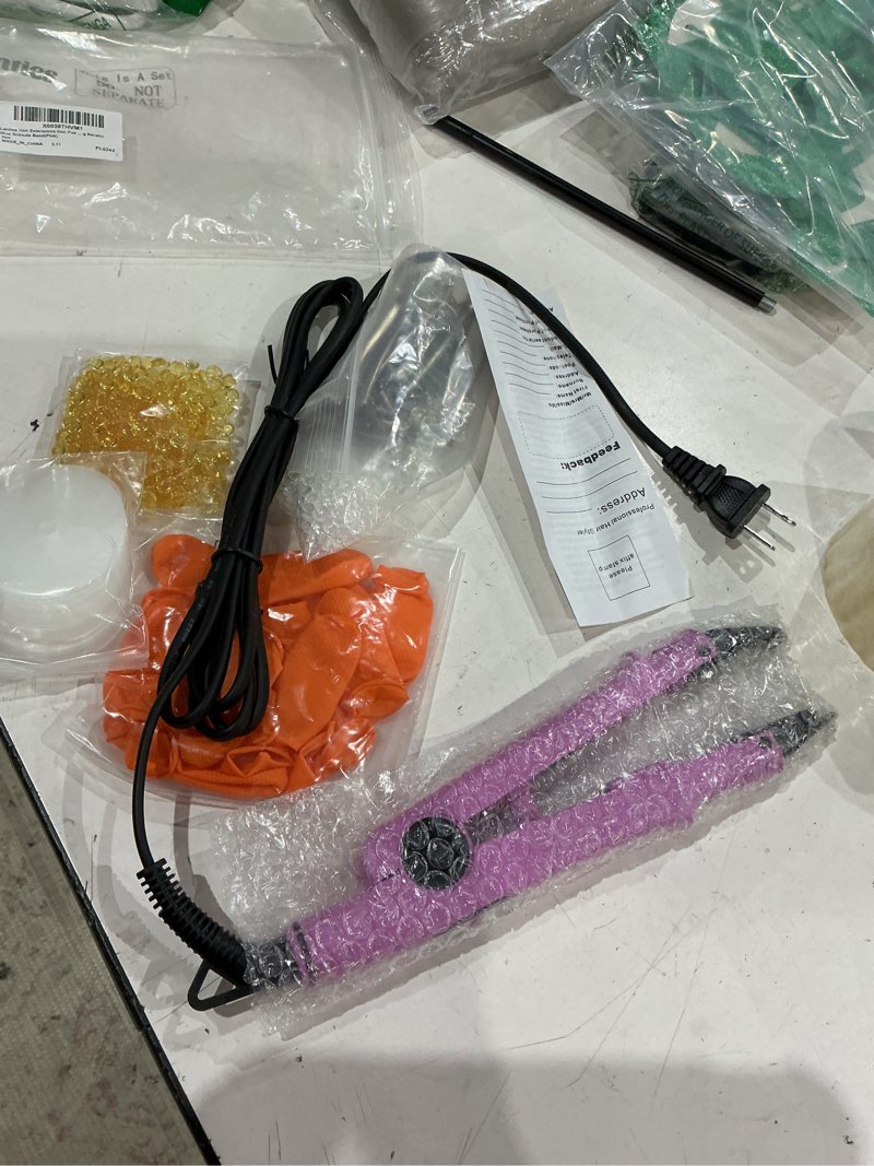 Condition photo showing Good Condition for hair extensions iron fusion keratin hair extensions heat tool heat connector wand with fusion glue protector template hair clip finger protector 2 bag keratin glue granule bead(pink)