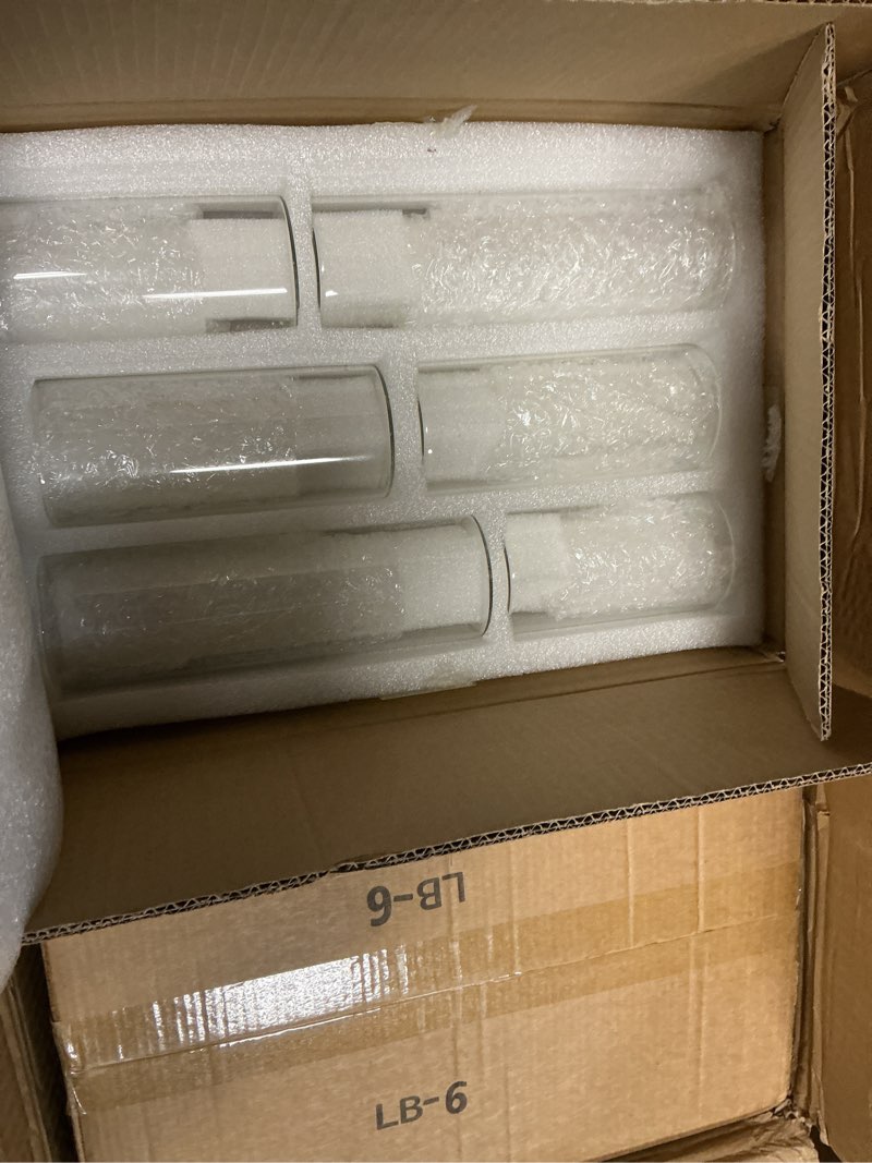 Condition photo showing Good Condition for 12 PCS White Pillar Candles with Glass Candle Holders Clear Hurricane Candle Holders Glass Cylinder Vases for Centerpieces Wedding Party, Event, Home Office (6 Candles+6 Candle Hoders)