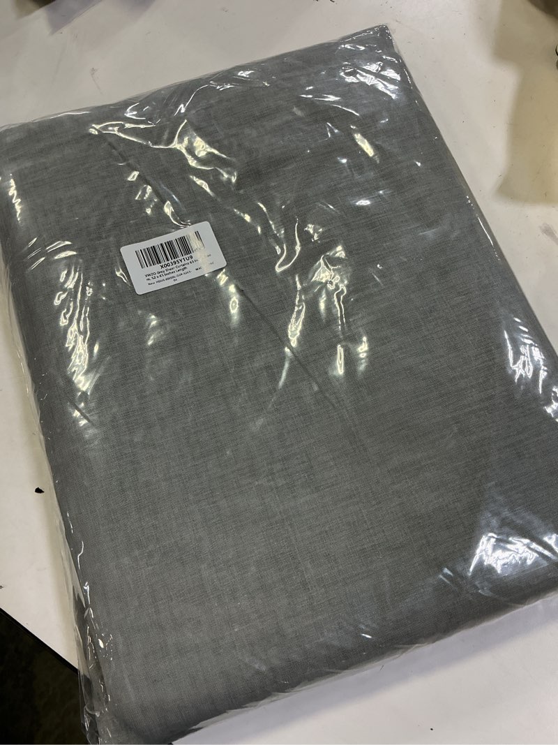 Condition photo showing New/Like New for XWZO Grey Sheer Curtains 63 Inch Length 2 Panels for Bedroom, Lightweight Privacy Semi Transparent Voile Textured Faux Linen Grommet Window Curtains for Living Room, Kids Room, 52 x 63 Inches Length 52"W x 63"L (Pack of 2) Grey
